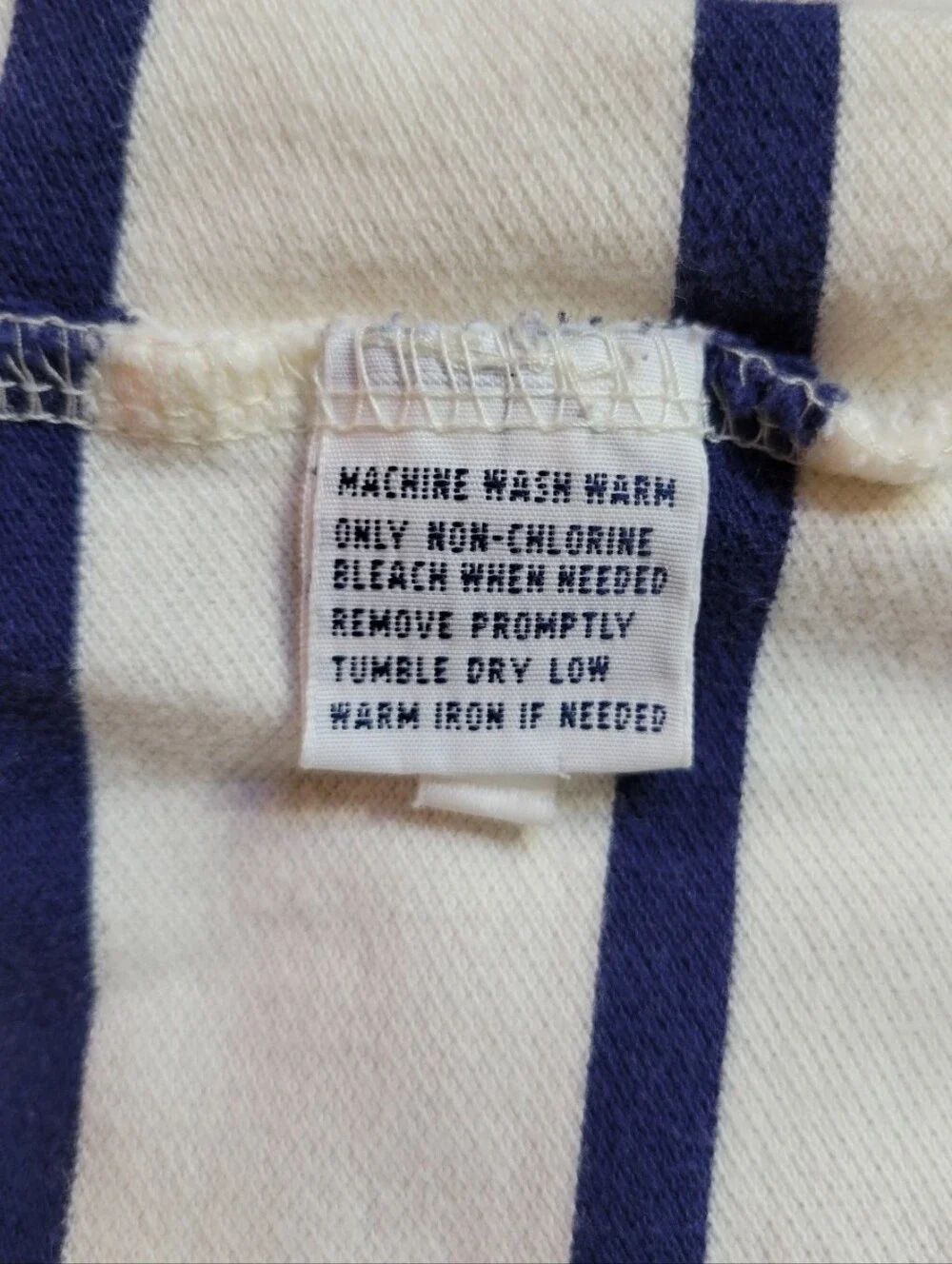Ralph Lauren White Polo with Navy Stripes Size L